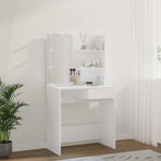 Dressing Table with LED White 74.5x40x141 cm