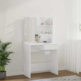 Dressing Table with LED White 74.5x40x141 cm - 45-Degree Angle