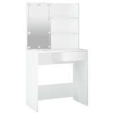 Dressing Table with LED White 74.5x40x141 cm - Rear View
