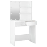 Dressing Table with LED White 74.5x40x141 cm - Close-Up Angle