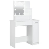 Dressing Table with LED White 86.5x35x136 cm - Front View