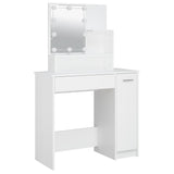Dressing Table with LED White 86.5x35x136 cm - Side View