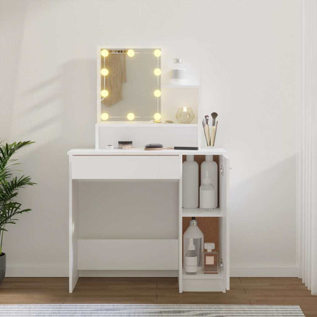 Dressing Table with LED White 86.5x35x136 cm, image 3