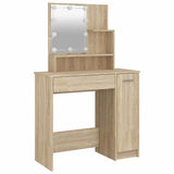 Dressing Table with LED Sonoma Oak 86.5x35x136 cm - Side View