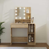 Dressing Table with LED Sonoma Oak 86.5x35x136 cm