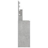 Dressing Table with LED Concrete Grey 86.5x35x136 cm