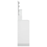 Dressing Table with LED High Gloss White 86.5x35x136 cm - Rear View