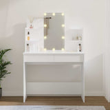 Dressing Table with LED White 96x40x142 cm - Extra Image
