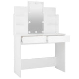 Dressing Table with LED White 96x40x142 cm - Side View