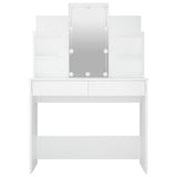 Dressing Table with LED White 96x40x142 cm - Top-Down View