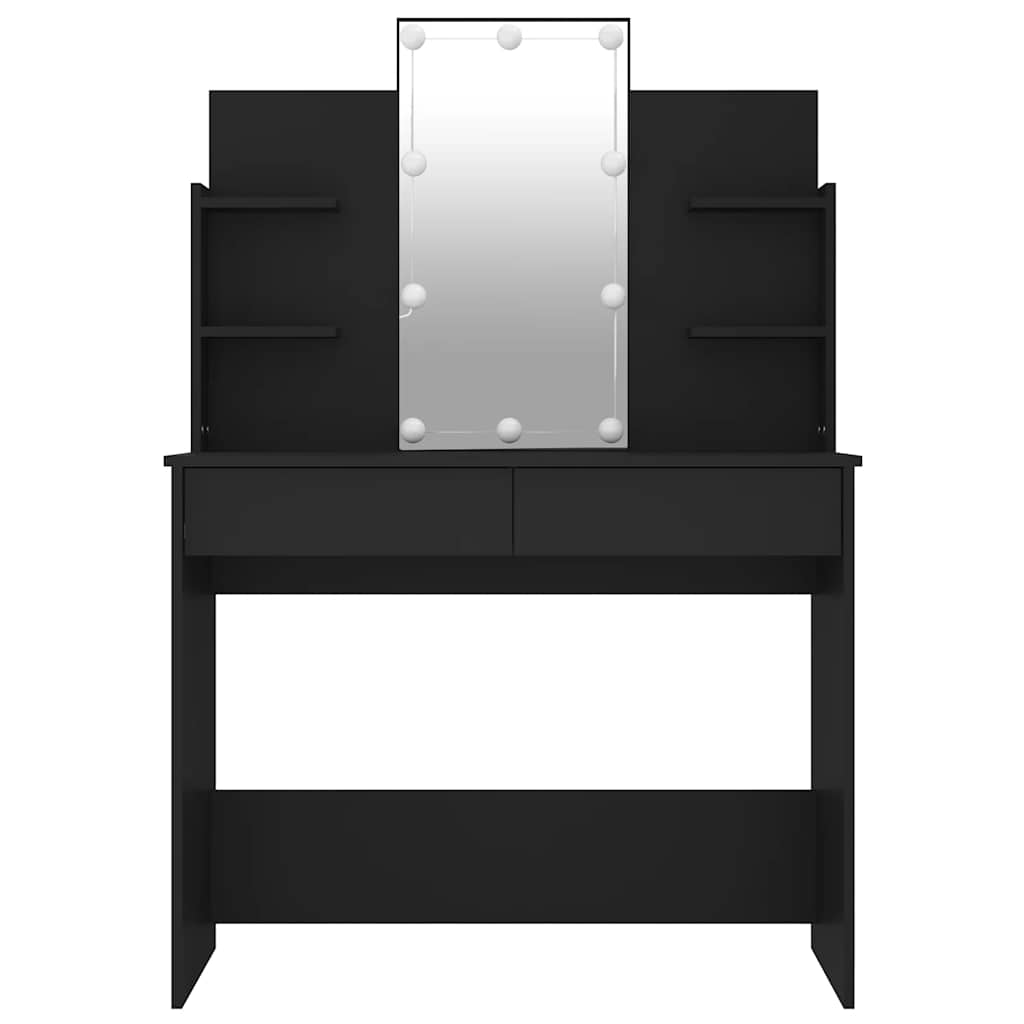 Dressing Table with LED Black 96x40x142 cm