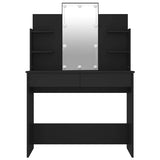 Dressing Table with LED Black 96x40x142 cm - 45-Degree Angle