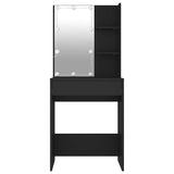 Dressing Table with LED Black 60x40x140 cm - 45-Degree Angle