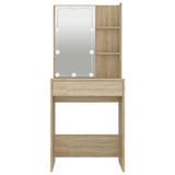 Dressing Table with LED Sonoma Oak 60x40x140 cm - 45-Degree Angle