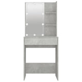 Dressing Table with LED Concrete Grey 60x40x140 cm