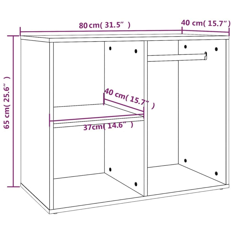 Dressing Cabinet White 80x40x65 cm Engineered Wood