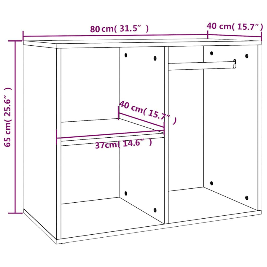 Dressing Cabinet Black 80x40x65 cm Engineered Wood