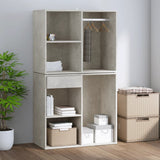 Dressing Cabinet Concrete Grey 80x40x65 cm Engineered Wood - Rear View