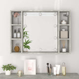 Mirror Cabinet with LED Concrete Grey 76x15x55 cm - 45-Degree Angle