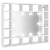 Mirror Cabinet with LED White 91x15x76.5 cm - Front View