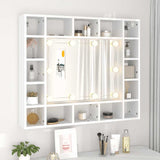 Mirror Cabinet with LED White 91x15x76.5 cm - Top-Down View