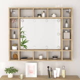 Mirror Cabinet with LED Sonoma Oak 91x15x76.5 cm - 45-Degree Angle