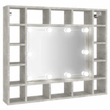 Mirror Cabinet with LED Concrete Grey 91x15x76.5 cm