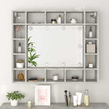 Mirror Cabinet with LED Concrete Grey 91x15x76.5 cm