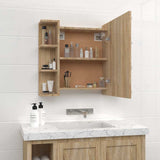 Mirror Cabinet with LED Sonoma Oak 70x16.5x60 cm - 45-Degree Angle