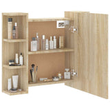 Mirror Cabinet with LED Sonoma Oak 70x16.5x60 cm - Close-Up Angle