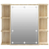 Mirror Cabinet with LED Sonoma Oak 70x16.5x60 cm - Low Angle