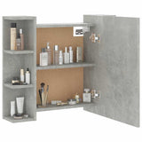 Mirror Cabinet with LED Concrete Grey 70x16.5x60 cm - Close-Up Angle