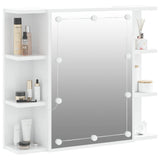 Mirror Cabinet with LED High Gloss White 70x16.5x60 cm - Rear View
