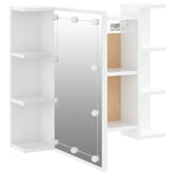 Mirror Cabinet with LED High Gloss White 70x16.5x60 cm - Extra Image