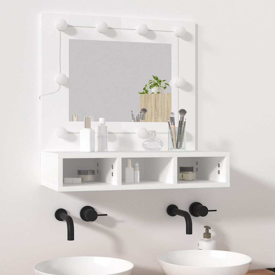 Mirror Cabinet with LED White 60x31.5x62 cm