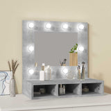 Mirror Cabinet with LED Concrete Grey 60x31.5x62 cm - Side View