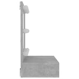 Mirror Cabinet with LED Concrete Grey 60x31.5x62 cm - Rear View
