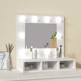 Mirror Cabinet with LED High Gloss White 60x31.5x62 cm - Side View