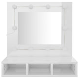 Mirror Cabinet with LED High Gloss White 60x31.5x62 cm - 45-Degree Angle