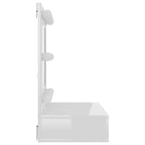 Mirror Cabinet with LED High Gloss White 60x31.5x62 cm - Rear View