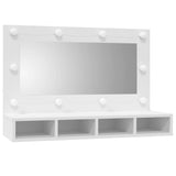 Mirror Cabinet with LED White 90x31.5x62 cm - Side View