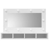 Mirror Cabinet with LED White 90x31.5x62 cm - Top-Down View