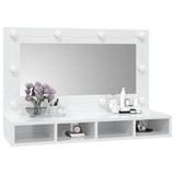 Mirror Cabinet with LED High Gloss White 90x31.5x62 cm - Extra Image