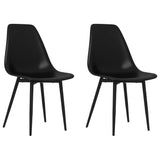 Dining Chairs 2 pcs Black PP - Front View