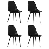 Dining Chairs 4 pcs Black PP - Front View