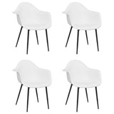 Dining Chairs 4 pcs White PP - Front View