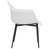 Dining Chairs 4 pcs White PP - 45-Degree Angle