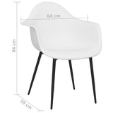 Dining Chairs 4 pcs White PP - Close-Up Angle