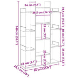 Book Cabinet White 86x25.5x140 cm Engineered Wood - Close-Up Angle