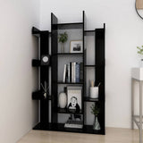 Book Cabinet Black 86x25.5x140 cm Engineered Wood - Side View